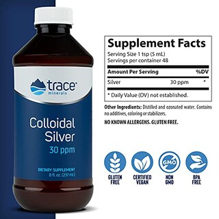 Foto 4 | Suplemento De Plata Coloidal Trace Minerals Research 240 Ml 30 - Venta Internacional