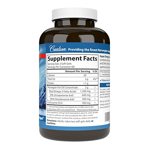 Foto 3 pulgar | Suplemento Carlson Super Omega-3 Gems + Coq10 120 Cápsulas Blandas - Venta Internacional