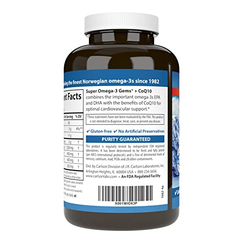 Foto 4 pulgar | Suplemento Carlson Super Omega-3 Gems + Coq10 120 Cápsulas Blandas - Venta Internacional