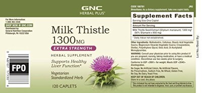 Foto 4 | Suplemento Gnc Herbal Plus Milk Thistle 1300 Mg 120 Cápsulas - Venta Internacional