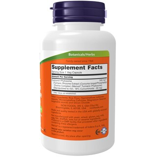 Foto 2 | Suplemento Now Curcumin Phytosome Bio-enhanced 60 Cápsulas Vegetarianas - Venta Internacional