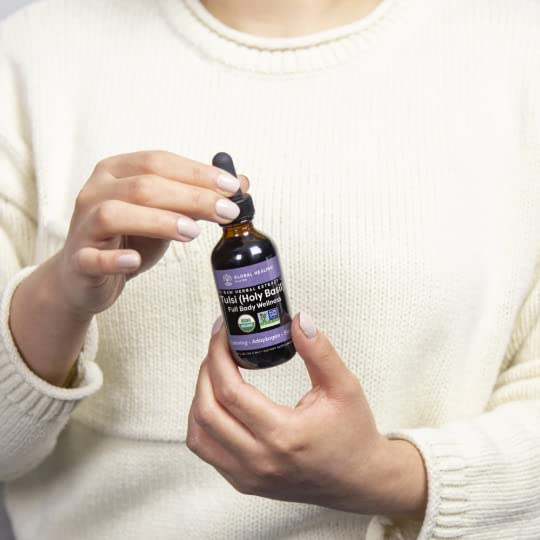Foto 4 pulgar | Suplemento Global Healing Organic Tulsi Holy Basil 60 ml - Venta Internacional