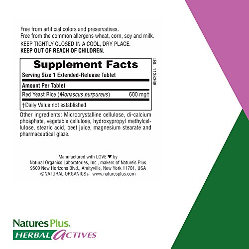 Foto 5 pulgar | Suplemento Nature's Plus de Levadura Roja de Arroz 600 mg 60 Comprimidos - Venta Internacional