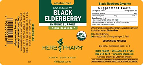 Foto 3 pulgar | Extracto Líquido Herb Pharm Black Elderberry 120 Ml Orgánico - Venta Internacional