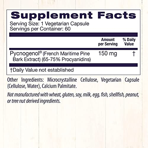 Foto 6 pulgar | Suplemento de Pycnogenol Healthy Origins 150 Mg 60 Cápsulas Vegetarianas - Venta Internacional