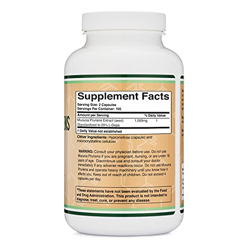 Foto 3 pulgar | Suplemento de Extracto de Mucuna Pruriens de Double Wood 210 Cápsulas - Venta Internacional