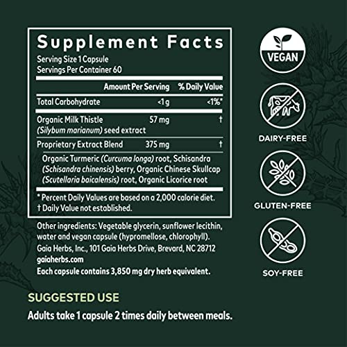 Foto 6 pulgar | Suplemento Gaia Herbs Liver Health Con Cardo Mariano 60 Cápsulas - Venta Internacional