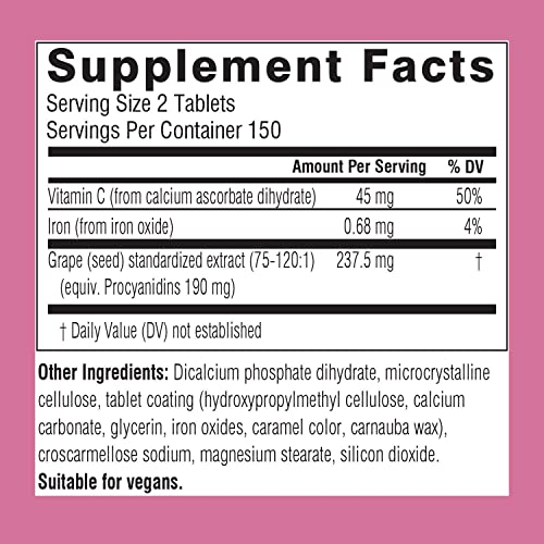 Foto 6 pulgar | Suplemento de Extracto de Semilla de Uva Suiza 300 Tabletas con Vitamina  - Venta Internacional