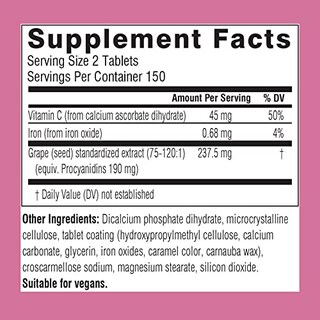 Foto 5 | Suplemento de Extracto de Semilla de Uva Suiza 300 Tabletas con Vitamina - Venta Internacional