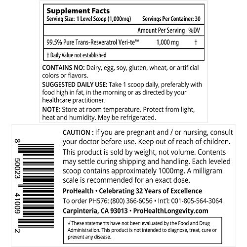 Foto 3 pulgar | Suplemento de Resveratrol Trans Micronizado Prohealth Longevity - Venta Internacional