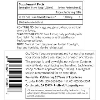 Foto 2 | Suplemento de Resveratrol Trans Micronizado Prohealth Longevity - Venta Internacional
