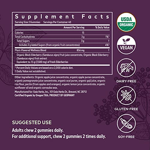 Foto 2 | Suplemento Gaia Herbs Gomitas De Saúco Negro 80 Unidades - Venta Internacional