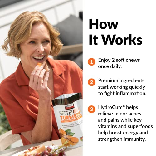 Foto 5 pulgar | Suplemento Force Factor Better Turmeric Inflammation 60 Chew - Venta Internacional