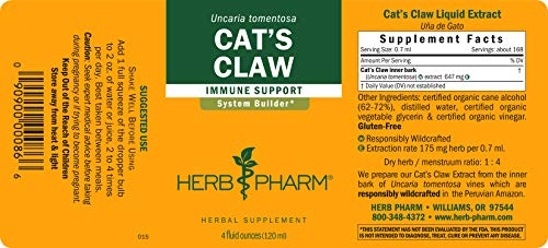 Foto 2 | Extracto Líquido Herb Pharm Cat's Claw uña de Gato 120 ml - Venta Internacional