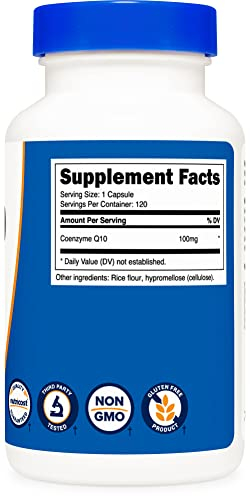 Foto 7 pulgar | Suplemento Nutricost CoQ10 100 mg 120 Cápsulas Vegetarianas - Venta Internacional