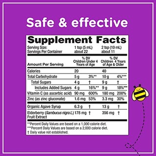 Foto 7 | Sirope Zarbee's Elderberry con Vitamina C y Zinc 120 ml para Niños - Venta Internacional