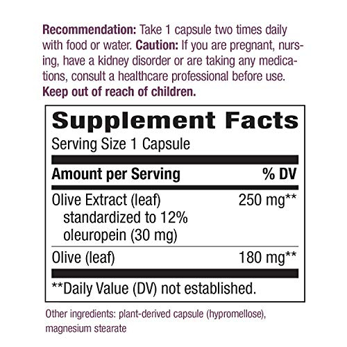 Foto 4 pulgar | Suplemento de Extracto de Hoja de Olivo Nature's Way 250 mg - Venta Internacional