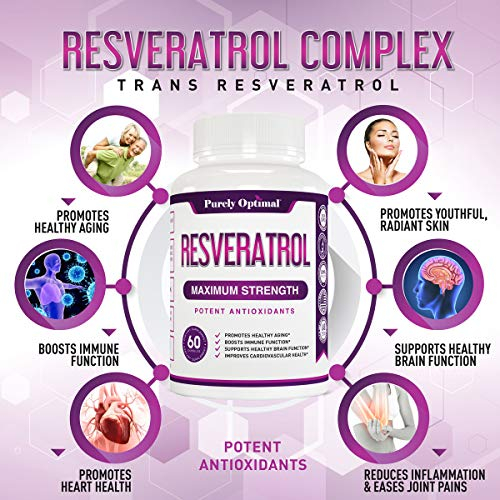 Foto 3 | Complementa 1500 Mg De Resveratrol Purely Optimal Con Antioxidante - Venta Internacional