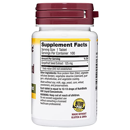 Foto 4 pulgar | Suplemento Nutribiotic De Extracto De Semilla De Pomelo 125 Mg 100 Tabletas - Venta Internacional.