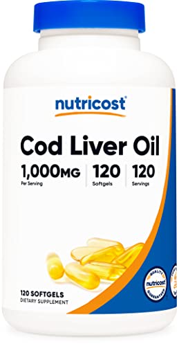 Foto 2 pulgar | Suplemento Nutricost Aceite De Hígado De Bacalao 1000 Mg 120 Cápsulas Blandas - Venta Internacional.