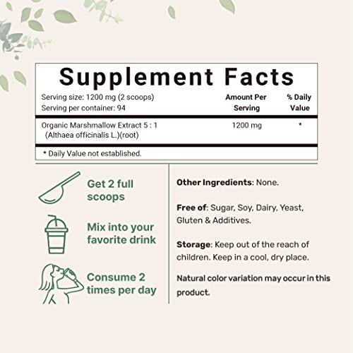 Foto 3 pulgar | Té En Polvo Con Microingredientes, Raíz De Malvavisco Orgánico, 120 Ml - Venta Internacional.