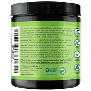 Foto 2 | Superalimento En Polvo Naturelo Raw Greens, Sin Azúcar, 60 Porciones - Venta Internacional.