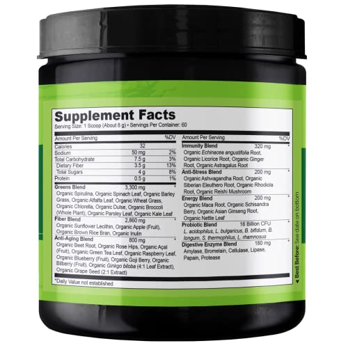 Foto 4 pulgar | Superalimento En Polvo Naturelo Raw Greens, Sin Azúcar, 60 Porciones - Venta Internacional.