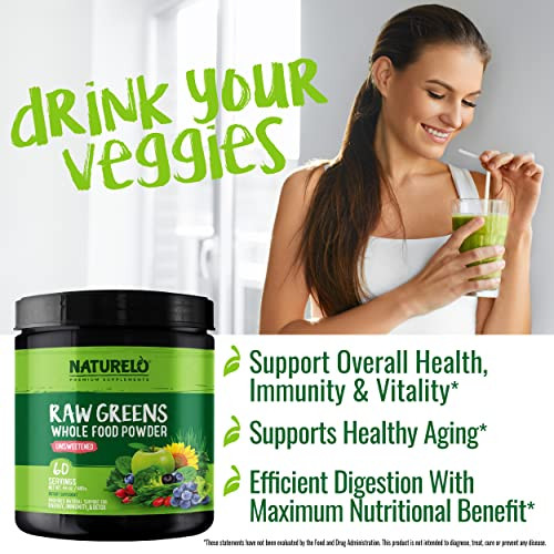 Foto 7 pulgar | Superalimento En Polvo Naturelo Raw Greens, Sin Azúcar, 60 Porciones - Venta Internacional.