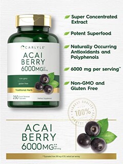 Foto 3 | Suplemento Carlyle Acai Berry, Cápsulas De 6000 Mg, 250 Unidades - Venta Internacional.