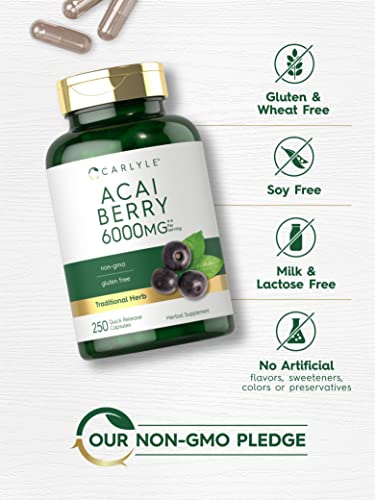 Foto 4 | Suplemento Carlyle Acai Berry, Cápsulas De 6000 Mg, 250 Unidades - Venta Internacional.