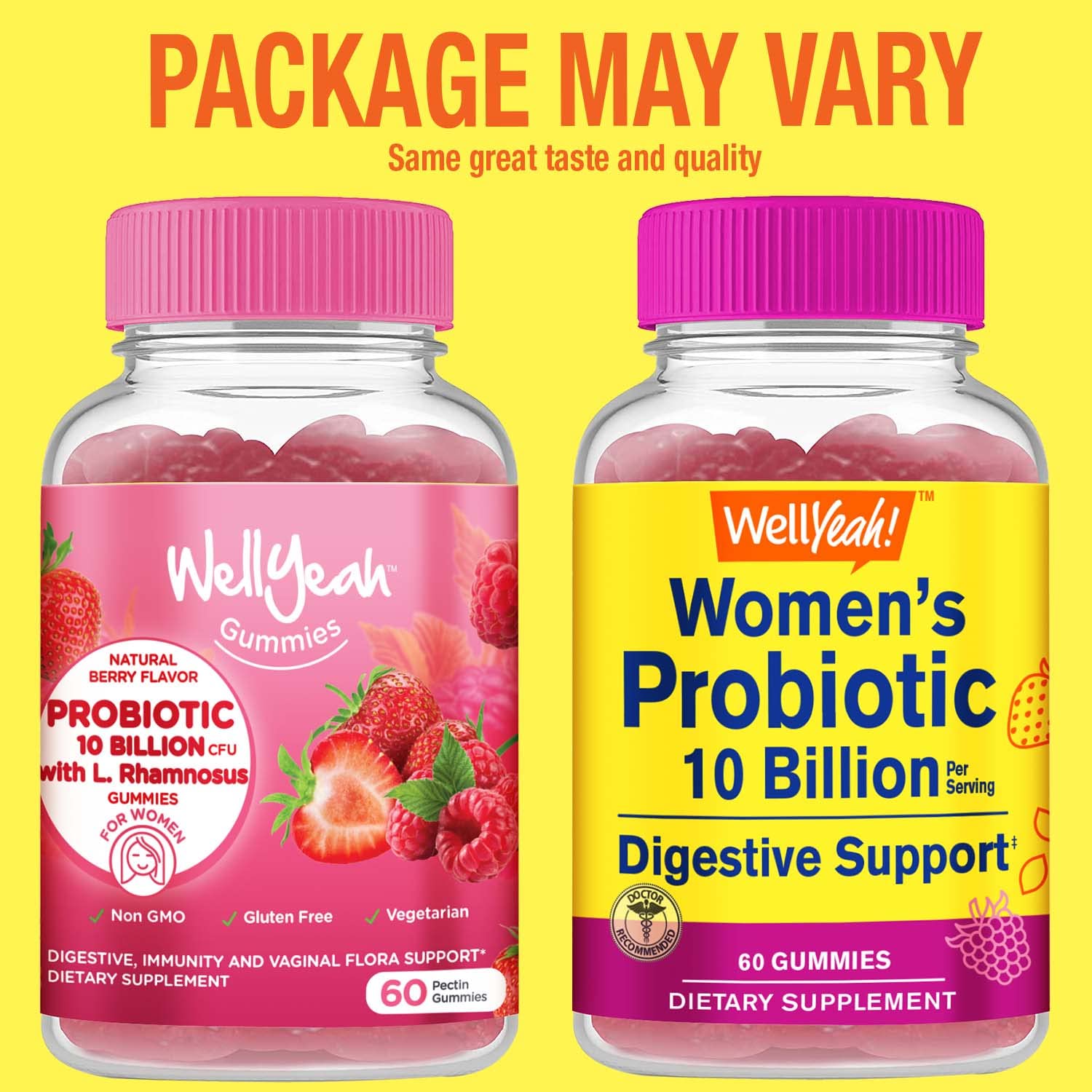 Foto 3 pulgar | Gomitas Probióticas Wellyeah Para Mujeres, 10 Mil Millones De Cfu (2x30) - Venta Internacional.