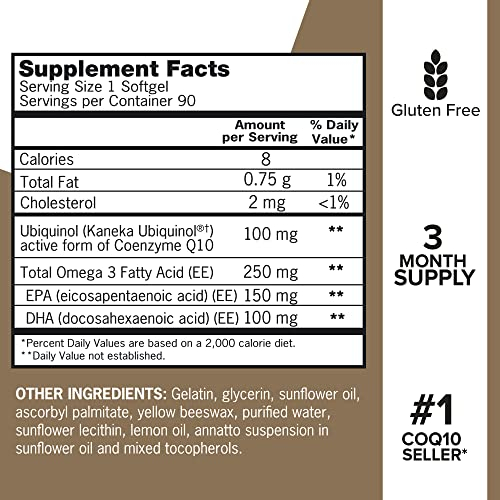 Foto 6 pulgar | Suplemento Qunol Plus Ubiquinol Coq10 100 Mg Con Omega 3 250 Mg - Venta Internacional.