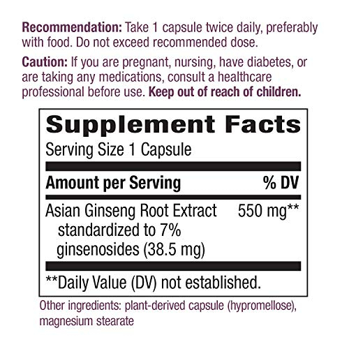 Foto 4 pulgar | Suplemento Nature's Way De Ginseng Asiático Con 7% De Ginsenósidos, 60 Cápsulas - Venta Internacional.