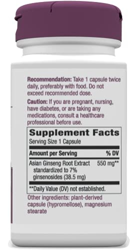 Foto 7 pulgar | Suplemento Nature's Way De Ginseng Asiático Con 7% De Ginsenósidos, 60 Cápsulas - Venta Internacional.