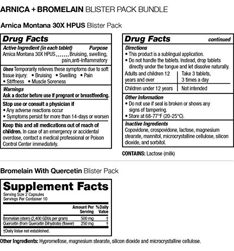 Foto 3 pulgar | Suplemento De Vitamina Medica, Árnica Y Bromelina, Suministro De 5 Días - Venta Internacional.