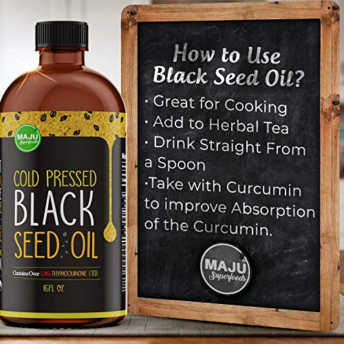 Foto 4 pulgar | Black Seed Oil Maju's, Botella De Cristal 100% Puro Prensada En Frío, 473 Ml - Venta Internacional.