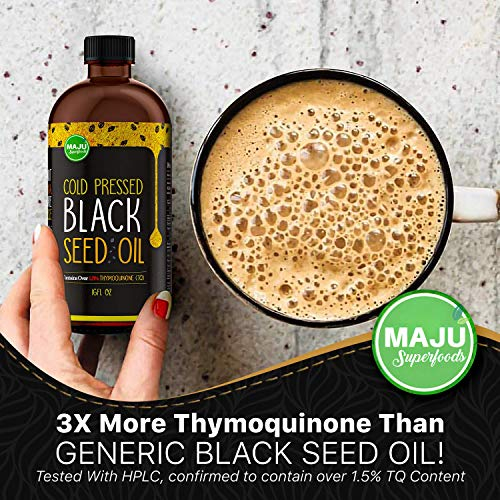 Foto 5 pulgar | Black Seed Oil Maju's, Botella De Cristal 100% Puro Prensada En Frío, 473 Ml - Venta Internacional.