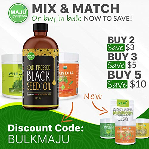Foto 5 | Black Seed Oil Maju's, Botella De Cristal 100% Puro Prensada En Frío, 473 Ml - Venta Internacional.