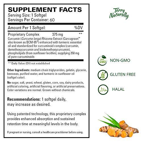 Foto 6 pulgar | Suplemento Terry Naturally Curamed 375 Mg Con 60 Cápsulas Blandas - Venta Internacional.