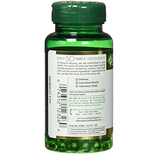 Foto 3 pulgar | Suplemento De Extracto De Ajo Nature's Bounty De 1000 Mg En Cápsulas Blandas X1 - Venta Internacional.