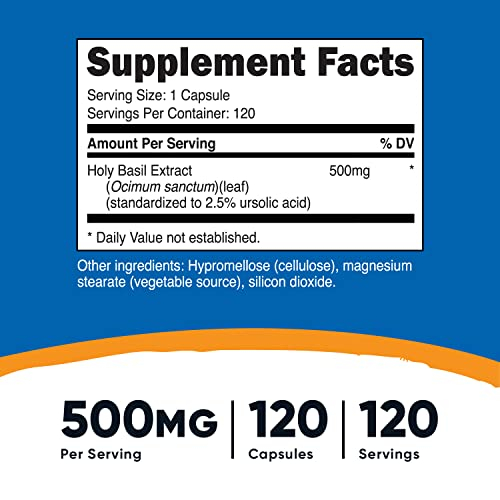 Foto 3 pulgar | Suplemento Nutricost Holy Basil 500 Mg 120 Cápsulas Vegetarianas - Venta Internacional.