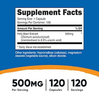 Foto 2 | Suplemento Nutricost Holy Basil 500 Mg 120 Cápsulas Vegetarianas - Venta Internacional.