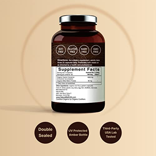 Foto 3 pulgar | Suplemento Naturebell De Canela De Ceilán 1800 Mg 180 Cápsulas - Venta Internacional.