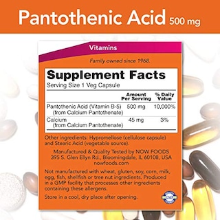 Foto 2 | Supplement Now Foods Ácido Pantoténico (vitamina B-5) 500 Mg 25 - Venta Internacional.