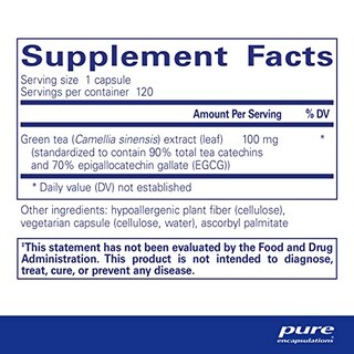 Foto 2 | Extracto De Té Verde Supplement Pure Encapsulations 120 Cápsulas - Venta Internacional.