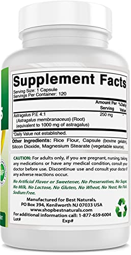 Foto 6 pulgar | Suplemento Best Naturals Astragalus, Cápsula De 1000 Mg, 120 Unidades - Venta Internacional.