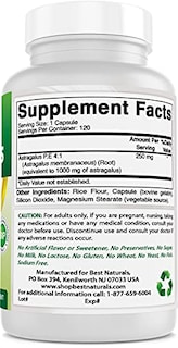 Foto 5 | Suplemento Best Naturals Astragalus, Cápsula De 1000 Mg, 120 Unidades - Venta Internacional.