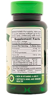 Foto 2 | Suplemento De Aceite De Hígado De Bacalao Noruego Nature's Truth, 100 Unidades - Venta Internacional.