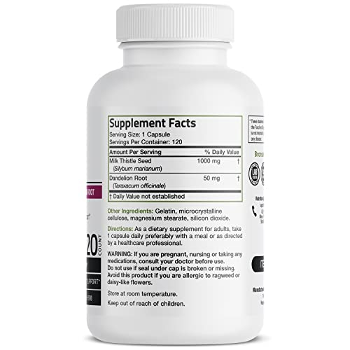 Foto 2 | Suplemento Bronson Milk Thistle 1000 Mg De Silimarina 120 Cápsulas - Venta Internacional.