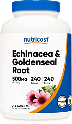 Suplemento Nutricost De Equinácea Y Raíz De Sello Dorado 500 Mg 240 C - Venta Internacional.